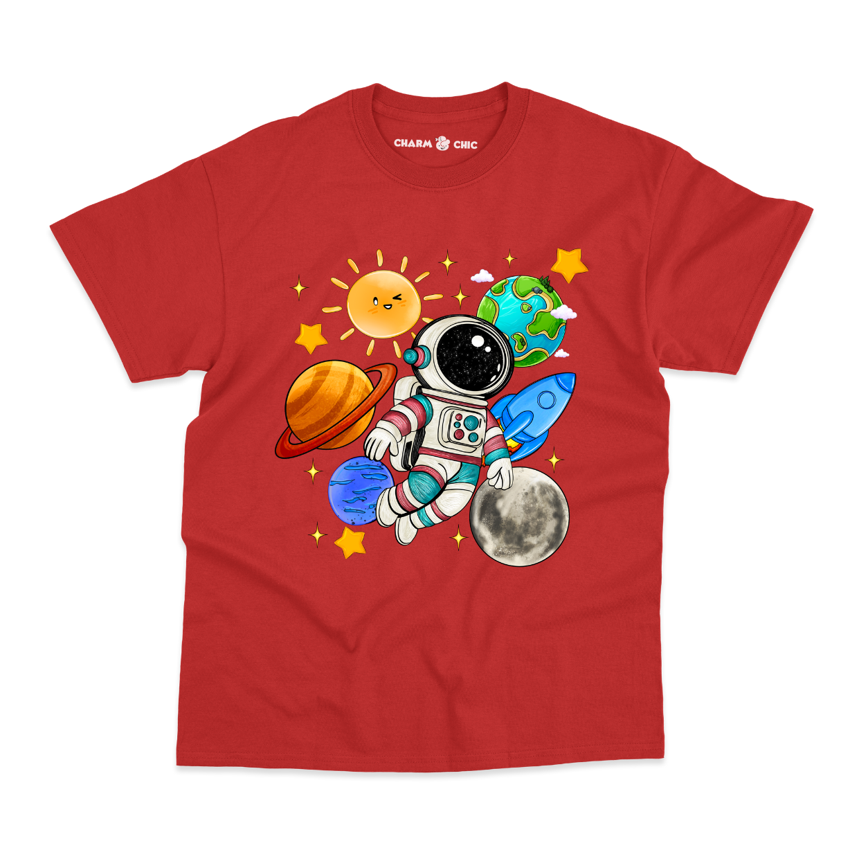 Cute Outer Space Astronaut T-Shirt for Kids