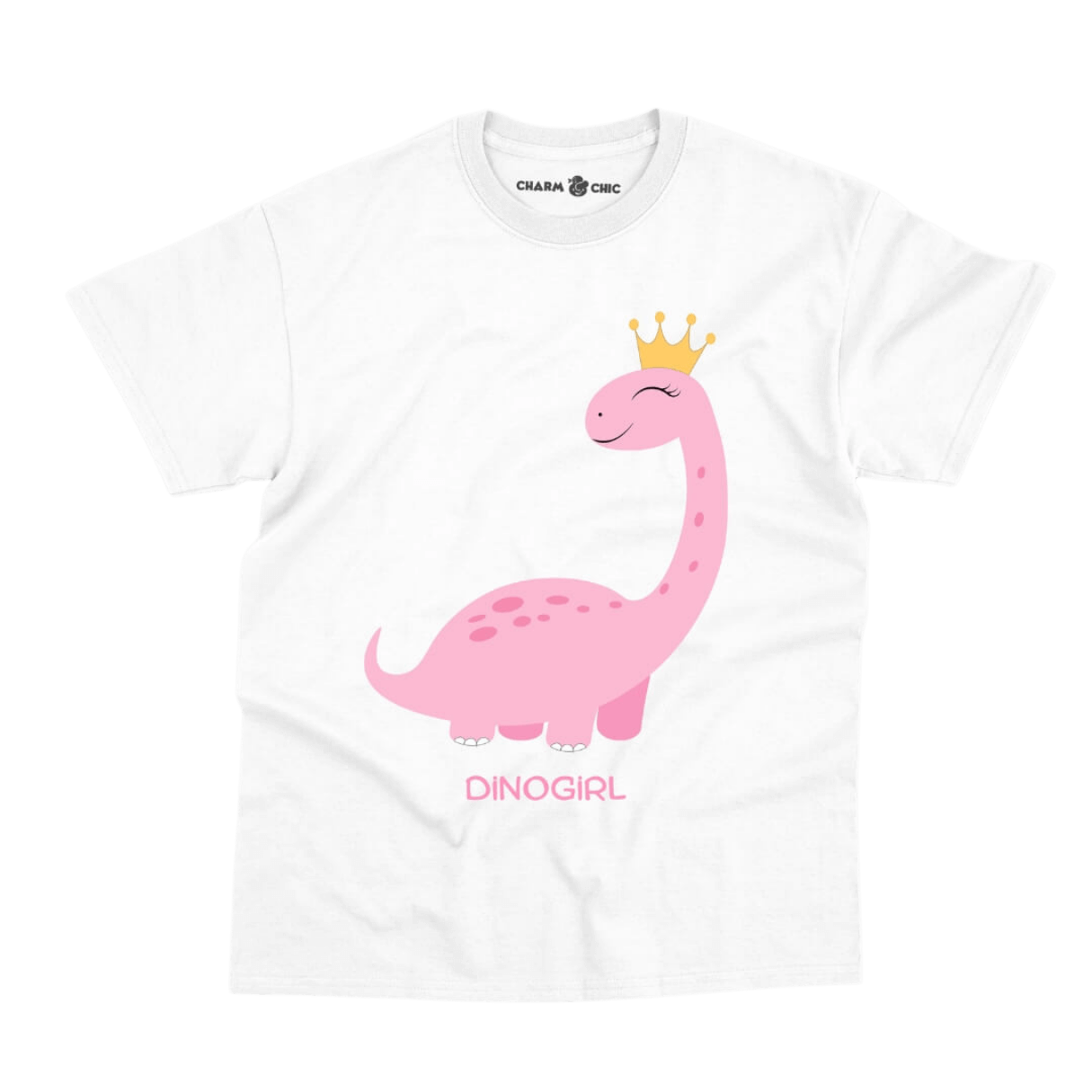 Pink Dino Girl Tee: Playful Style for Kids