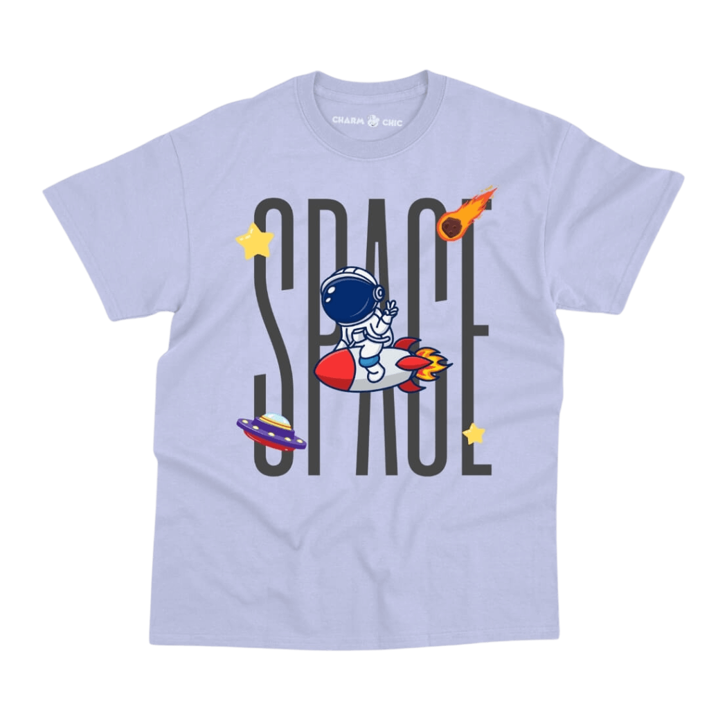 Space Text Tee: Cosmic Style for Kids